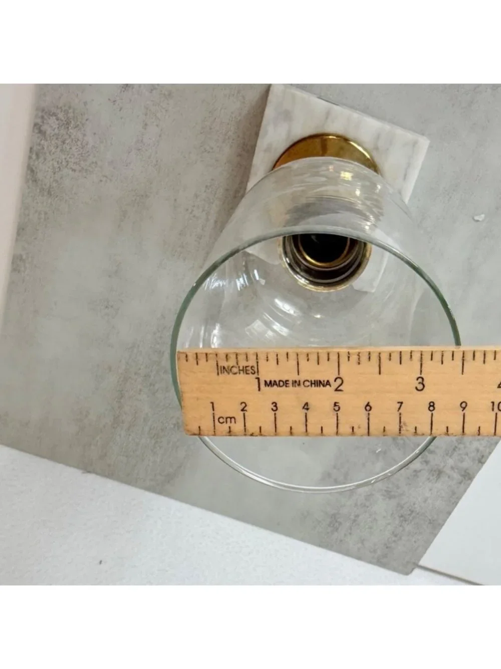 Vintage Italian Hurricane Candle Holder Set of 2 Brass Marble Etched Glass Pair